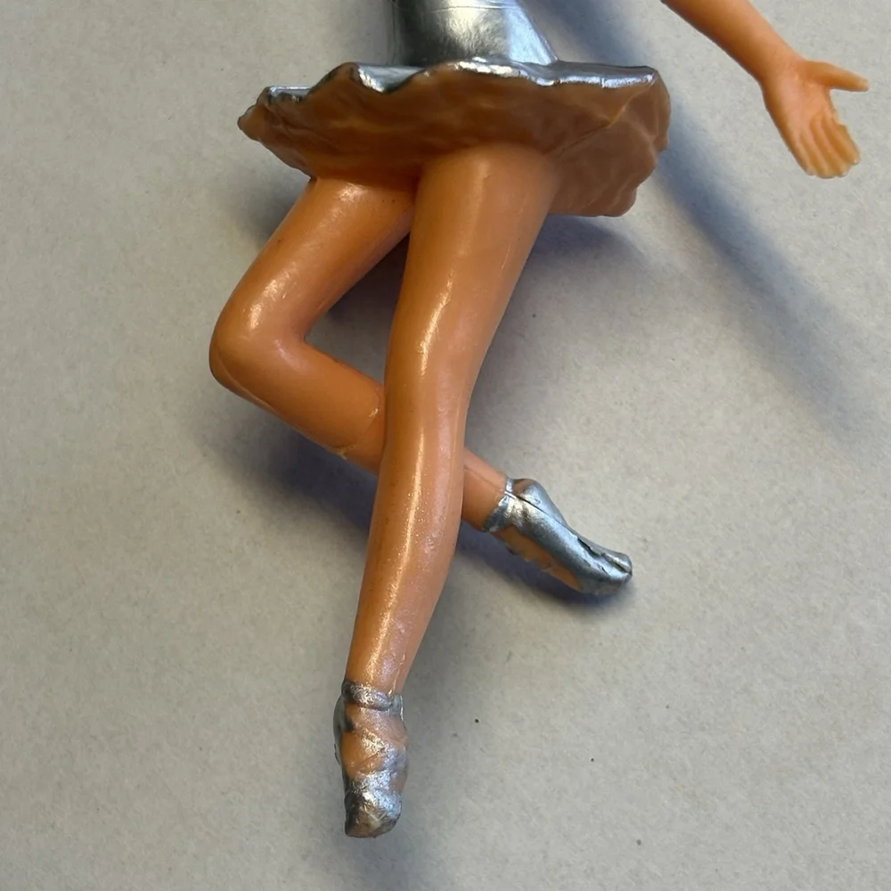 Vintage Wilton Ballerina Cake Topper Ballet Tutu Silver Made In Hong Kong
